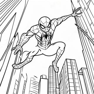 Paginas Para Colorir Do Homem Aranha De Ferro Balancando Pela Cidade 29207-26383