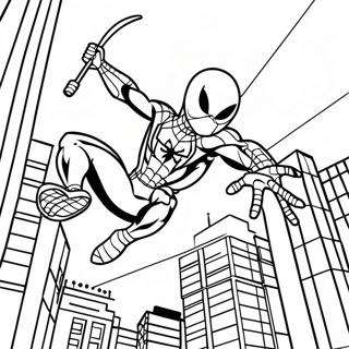 Paginas Para Colorir Do Homem Aranha De Ferro Balancando Pela Cidade 29207-26384