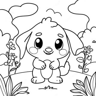 Pagina Para Colorir Do Chao Fofo Brincando No Jardim 29257-26421