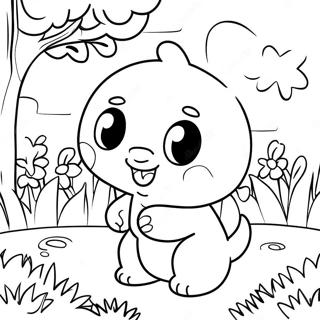 Pagina Para Colorir Do Chao Fofo Brincando No Jardim 29257-26422