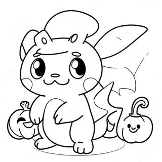 Pokémon De Halloween Fofo Páginas Para Colorir