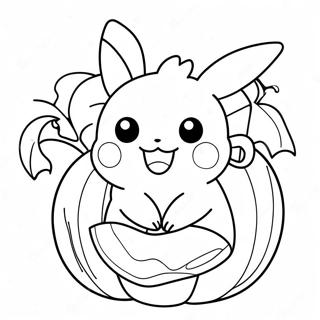 Pagina Para Colorir Do Pikachu Adoravel Em Uma Abobora 29267-26430