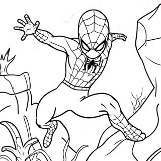 Pagina Para Colorir Da Cena De Acao Do Homem Aranha Vs Lagarto 29297-26454