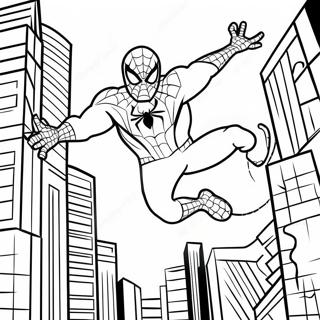 Pagina Para Colorir Do Homem Aranha De Terno Preto Balancando Pela Cidade 29598-26685