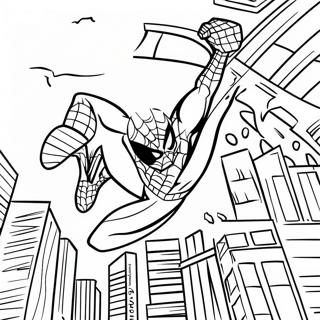 Pagina Para Colorir Do Homem Aranha De Terno Preto Balancando Pela Cidade 29598-26687