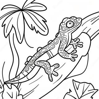 Pagina Para Colorir Do Gecko Colorido Em Uma Selva Tropical 29668-26741