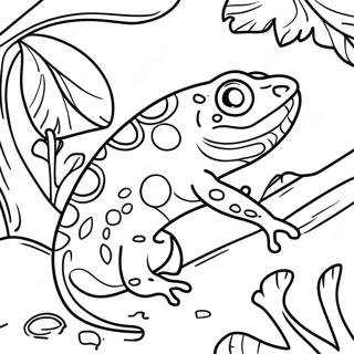 Pagina Para Colorir Do Gecko Colorido Em Uma Selva Tropical 29668-26742