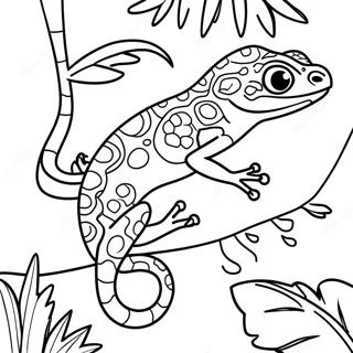 Pagina Para Colorir Do Gecko Colorido Em Uma Selva Tropical 29668-26743