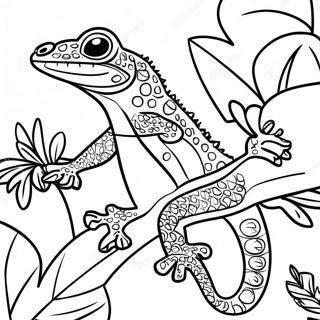 Pagina Para Colorir Do Gecko Colorido Em Uma Selva Tropical 29668-26744