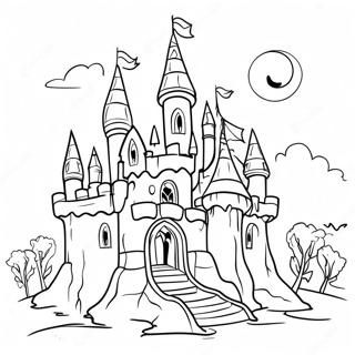 Pagina Para Colorir De Castelo Gotico Assustador 29747-26803