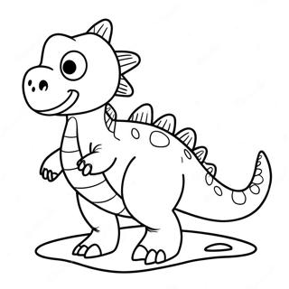 Pagina Para Colorir Do Dinossauro Aquatico Amigavel Nadando 29778-26830