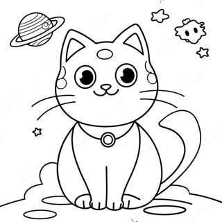 Gato Espacial Páginas Para Colorir