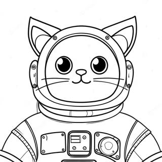 Pagina Para Colorir Do Gato Cosmico Em Um Traje Espacial 29798-26845