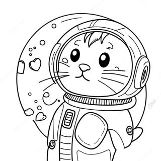 Pagina Para Colorir Do Gato Cosmico Em Um Traje Espacial 29798-26846