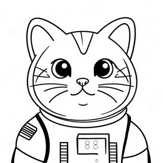 Pagina Para Colorir Do Gato Cosmico Em Um Traje Espacial 29798-26848