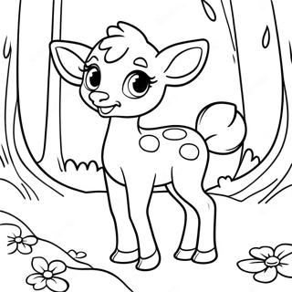 Pagina Para Colorir Do Bambi Fofo Na Floresta 2989-2421