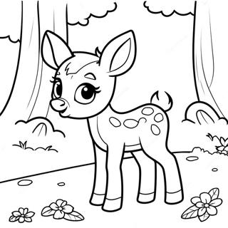 Pagina Para Colorir Do Bambi Fofo Na Floresta 2989-2422