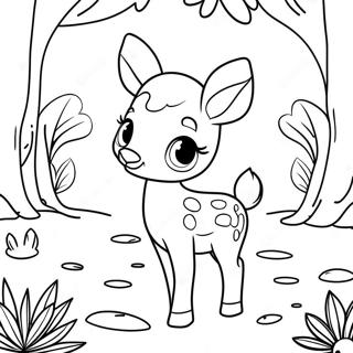 Pagina Para Colorir Do Bambi Fofo Na Floresta 2989-2423