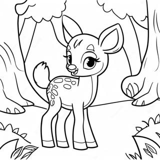 Pagina Para Colorir Do Bambi Fofo Na Floresta 2989-2424