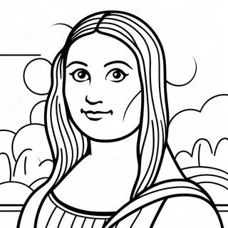 Pagina Para Colorir Do Retrato Da Mona Lisa 29909-26925