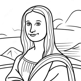 Pagina Para Colorir Do Retrato Da Mona Lisa 29909-26927