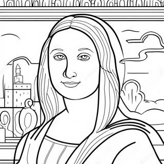 Pagina Para Colorir Do Retrato Da Mona Lisa 29909-26928