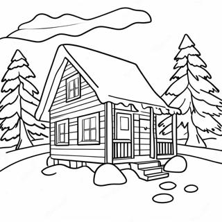 Pagina Para Colorir Da Cabana Aconchegante De Inverno 29949-26957