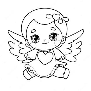 Pagina Para Colorir De Pequeno Anjo Fofo Com Coracao 30049-27039