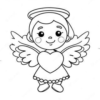 Pagina Para Colorir De Pequeno Anjo Fofo Com Coracao 30049-27040