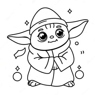 Pagina Para Colorir De Yoda Bebe Fofo Com Chapeu De Papai Noel 30139-27109