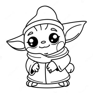 Pagina Para Colorir De Yoda Bebe Fofo Com Chapeu De Papai Noel 30139-27110