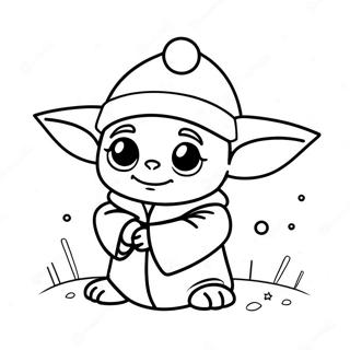 Pagina Para Colorir De Yoda Bebe Fofo Com Chapeu De Papai Noel 30139-27112