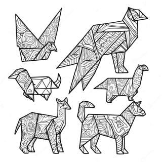 Pagina Para Colorir De Animais De Origami Coloridos 30259-27205