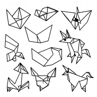 Pagina Para Colorir De Animais De Origami Coloridos 30259-27207