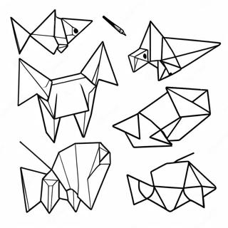 Pagina Para Colorir De Animais De Origami Coloridos 30259-27208