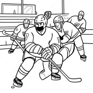 Pagina Para Colorir De Cena Empolgante De Jogo De Hockey 302-245