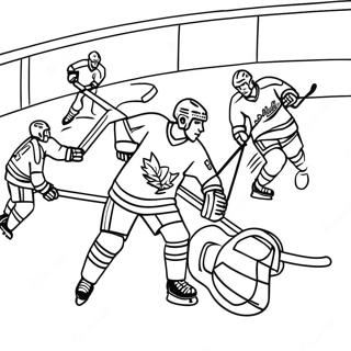 Pagina Para Colorir De Cena Empolgante De Jogo De Hockey 302-246