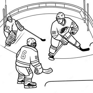 Pagina Para Colorir De Cena Empolgante De Jogo De Hockey 302-247