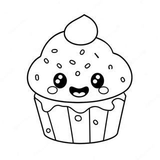 Pagina Para Colorir Do Muffin Fofo Com Granulado 30309-27241