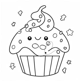 Pagina Para Colorir Do Muffin Fofo Com Granulado 30309-27242