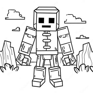 Pagina Para Colorir Do Esqueleto Assustador Do Minecraft 30459-27362