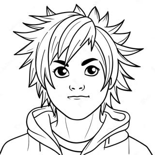 Pagina Para Colorir De Personagem Emo Com Cabelo Espetado 3049-2496