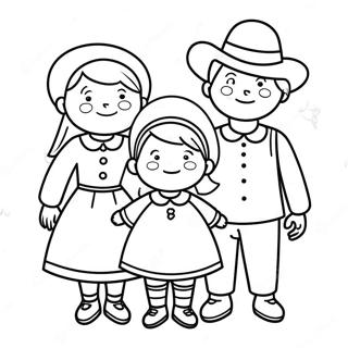 Pagina Para Colorir De Familia Pilgrim Fofa 30529-27417