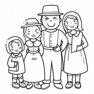 Pagina Para Colorir De Familia Pilgrim Fofa 30529-27420