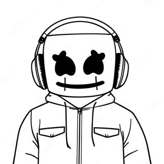 Pagina Para Colorir Do Dj Marshmello Com Fones De Ouvido Coloridos 30789-27625