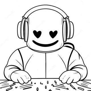 Pagina Para Colorir Do Dj Marshmello Com Fones De Ouvido Coloridos 30789-27627