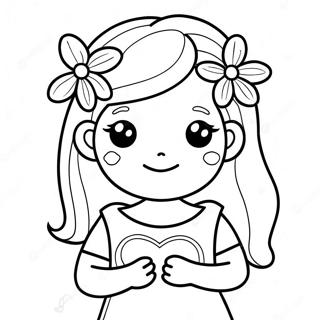 Pagina Para Colorir De Menina Fofa Com Flores 3079-2517