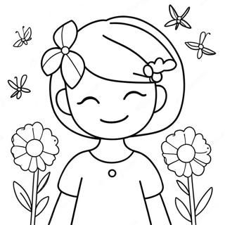 Pagina Para Colorir De Menina Fofa Com Flores 3079-2518