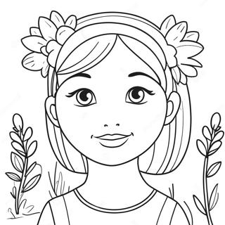 Pagina Para Colorir De Menina Fofa Com Flores 3079-2519