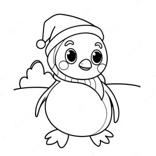 Pagina Para Colorir Do Pinguim De Natal Fofo 30928-27734